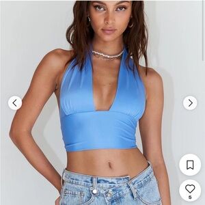 Princess Polly Women's Blue Disco Crop Top